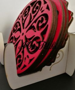 Drveni Crveni podmetač za čaše 6kom