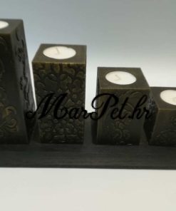 Adventski Svijećnjak - Crno Zlatni | Šablona