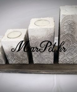 Adventski Svijećnjak sa čipkom patina