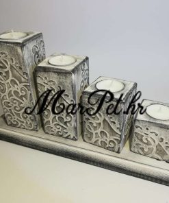 Adventski Svijećnjak - Srebrni sa Motivom