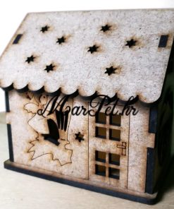 Drvene ukrasne kućice sa LED rasvjetom - 1m