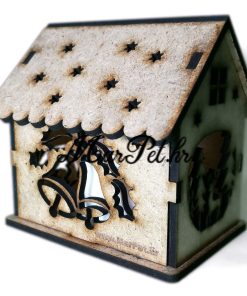 Drvene ukrasne kućice sa LED rasvjetom - 1m