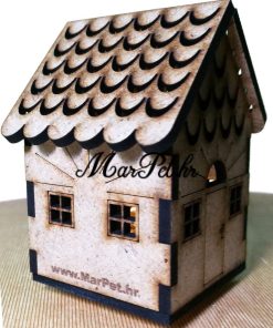 Drvene ukrasne kućice sa LED rasvjetom - 4m