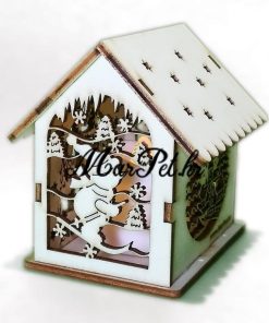 Drvene ukrasne kućice sa LED rasvjetom - 7