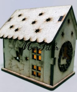 Drvene ukrasne kućice sa LED rasvjetom – 2m