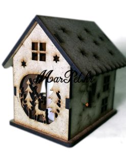 Drvene ukrasne kućice sa LED rasvjetom – 2m