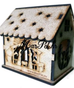 Drvene ukrasne kućice sa LED rasvjetom – 2m