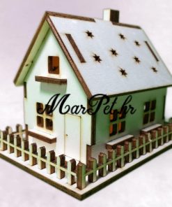 Drvene ukrasne kućice sa LED rasvjetom – 6