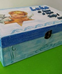 Kutijica ukrasna drvena plava