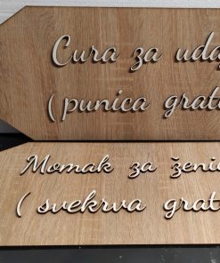 Natpis Cura za udaju momak za ženidbu
