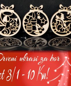 Kuglice drvene božić set 1