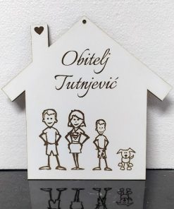 Pločica za vrata Kućica bijela