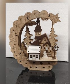 Božićno selo u šumi jednobojno