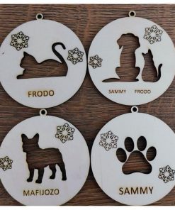 kuglica božićna pas-mačka