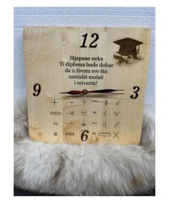 Drveni elektro sat za diplomu