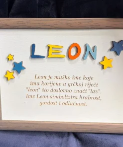 Okvir sa imenom Leon sa značenjem imena