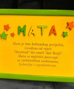 Okvir sa imenom Mata sa značenjem imena