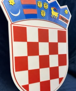 Reljefni detalji 3D grba Republike Hrvatske izrađenog 3D ispisom